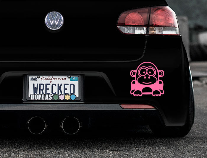 Funny Cartoon Gorilla Bumper Car Sticker