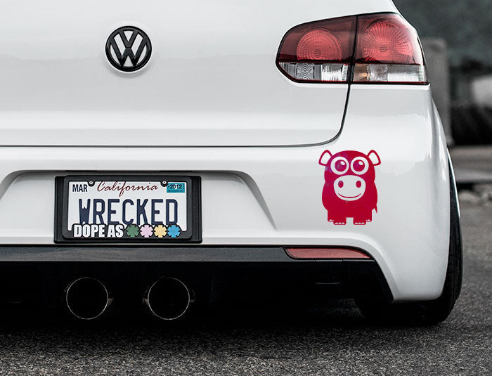 Adorable Hippo Bumper Car Sticker