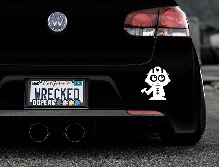 Adorable Firefighter Bumper Car Sticker