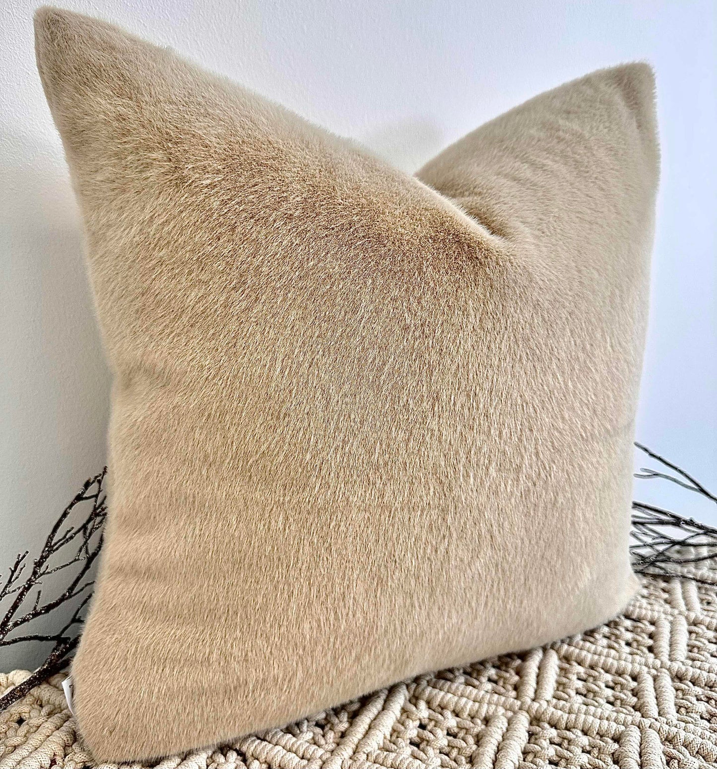 The Couture Cushion - The Luxury Beige Faux Fur - Style No. 116