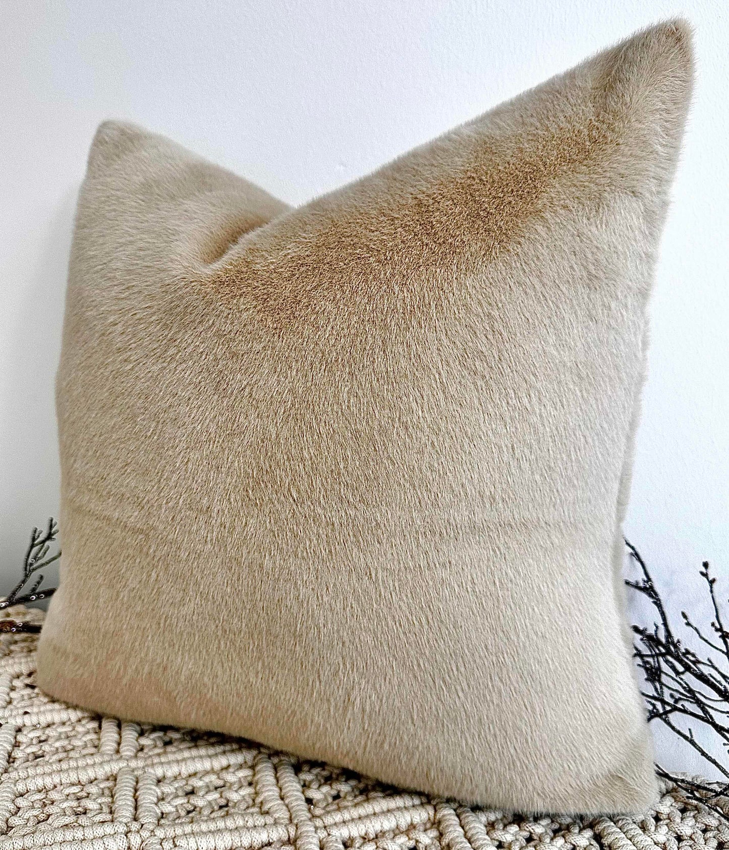 The Couture Cushion - The Luxury Beige Faux Fur - Style No. 116
