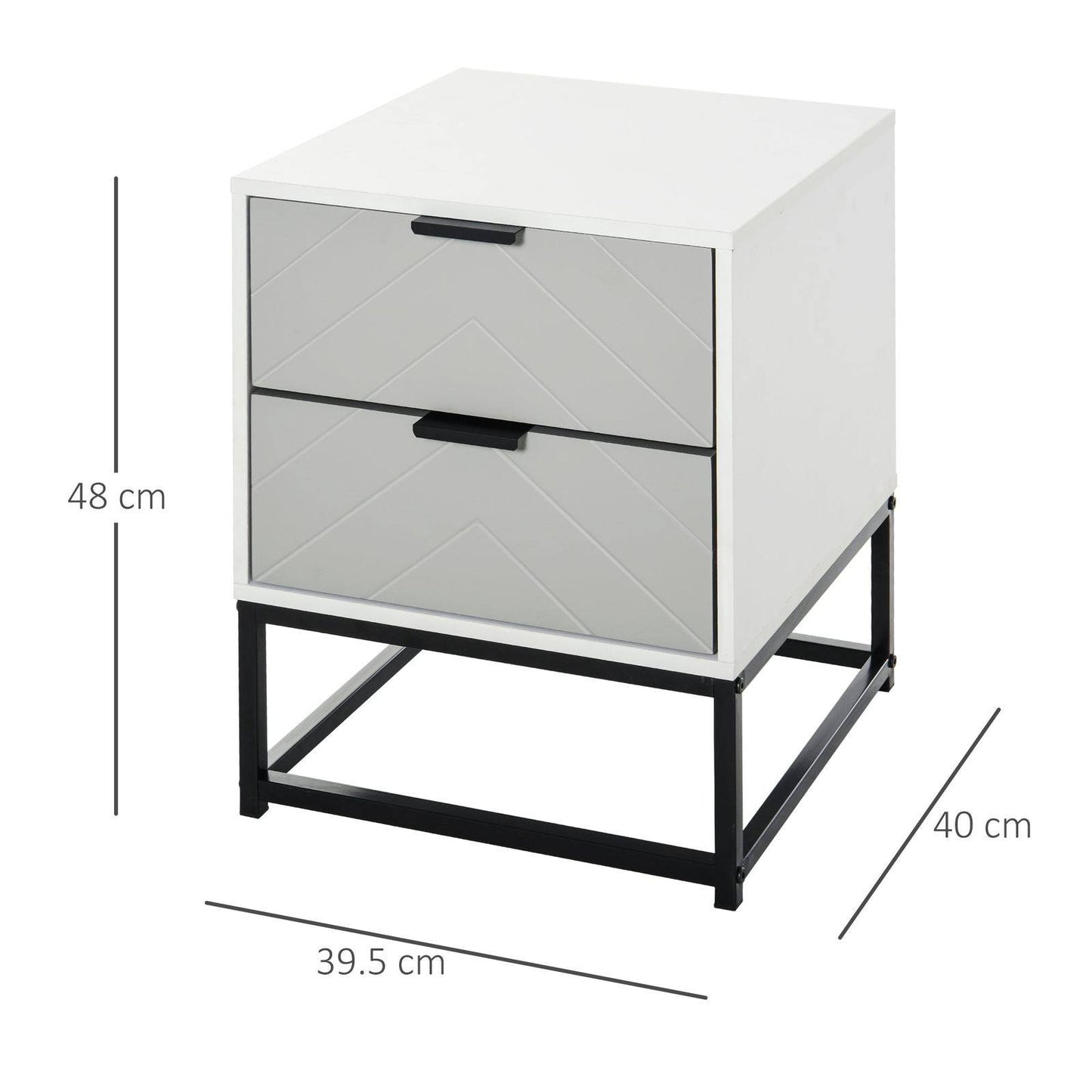 Bedside Cabinet with 2 Drawer Storage Unit