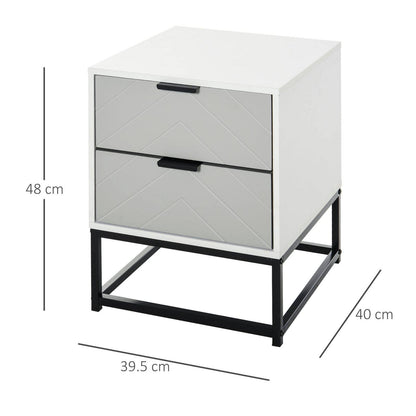 Bedside Cabinet with 2 Drawer Storage Unit