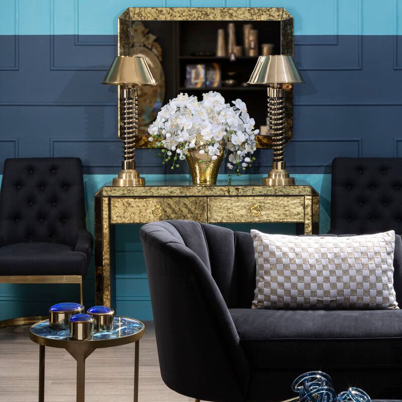 Bosie Kensington Townhouse Rectangular Ivory And Silver Check Cushion