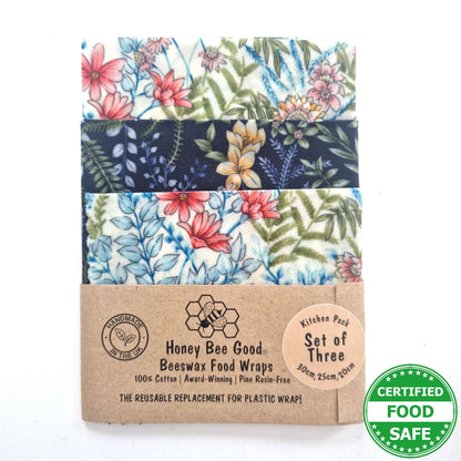 *Set of 3 Handmade Beeswax Wraps | Botanical