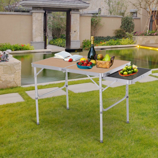3ft Aluminium Medium-density fibreboard-Top Folding Picnic Table Portable Camping Table