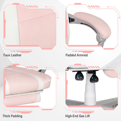 HOMCOM PU Leather Gaming Chair with Footrest 150 Degree Reclining Back