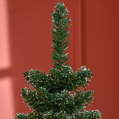 5.5FT Artificial Snow Dipped Christmas Tree Xmas Pencil Tree Holiday Home Indoor Decoration with Foldable Black Stand