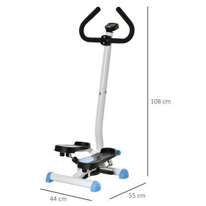 Adjustable Stepper Aerobic Ab Exercise Fitness Workout Machine with LCD Screen & Handlebars