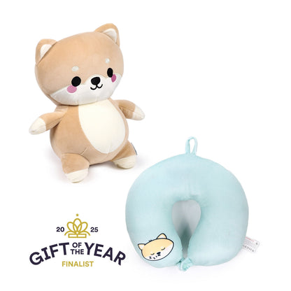 Adoramals Shuggs Shiba Inu Travel Pillow Toy