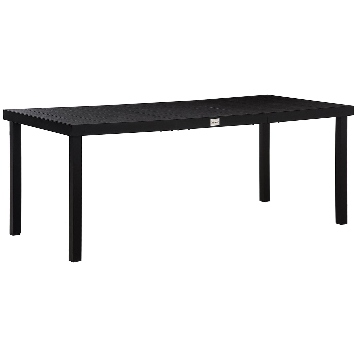 Outsunny Garden Dining Table for 8, Aluminium Frame for Patio, Lawn, Black