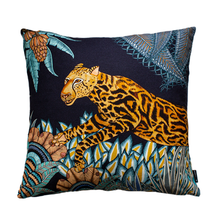 Ardmore - Cheetah Kings Forest Tanzanite Cotton Cushion Cover