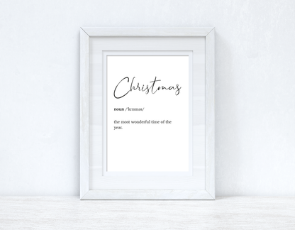 Christmas Definition Winter Christmas Seasonal Wall Home Decor Print