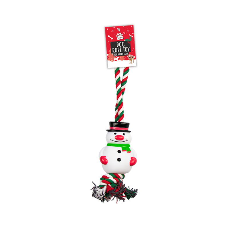 Wholesale Christmas Rope Dog Toy - Santa/Reindeer/Snowman - (Case of 24)