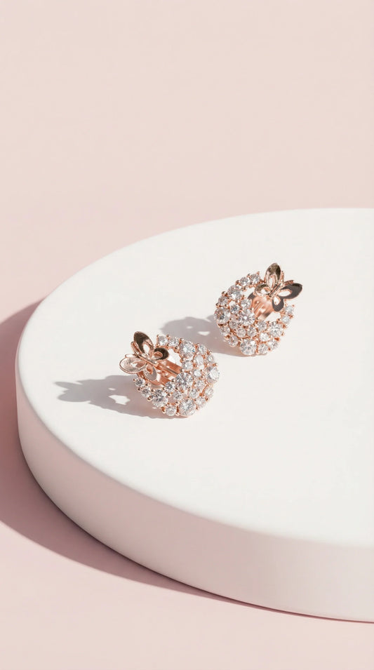 Butterfly Crystal Non Pierced Clip On Earrings