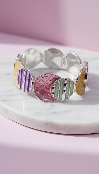 Abstract Circle Link Stretchy Bracelet