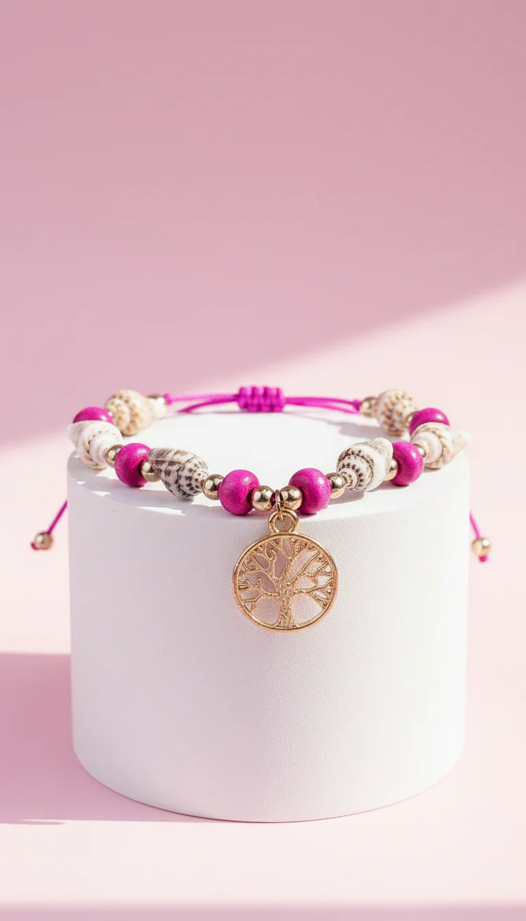Tree Of Life Beaded Pull Tie Anklet