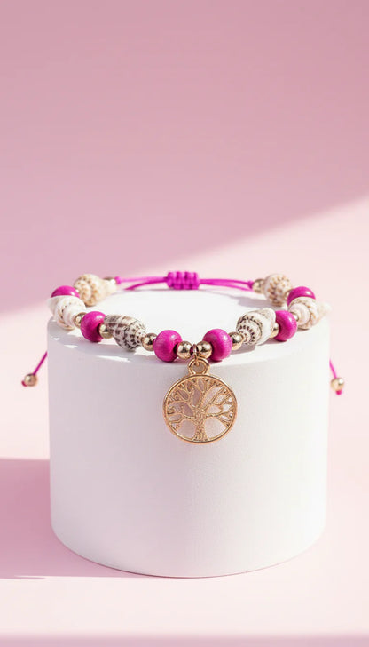 Tree Of Life Beaded Pull Tie Anklet