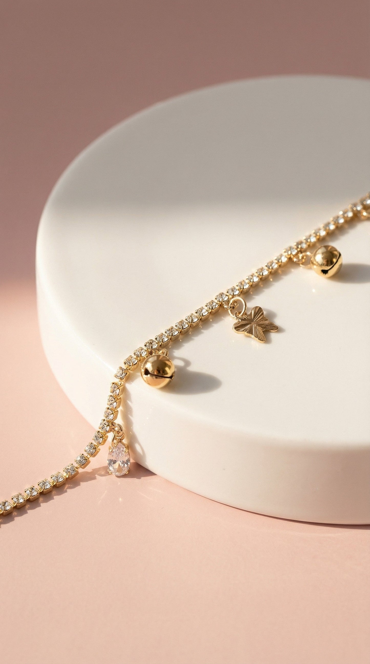 Butterfly Chain Link Bell Anklet