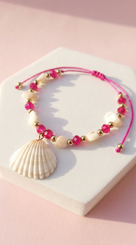 Beach Shell Beaded Pull Tie Anklet