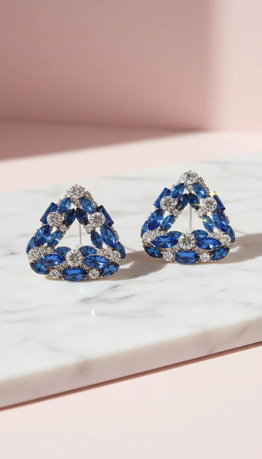 Triangular Crystal Stud Earrings