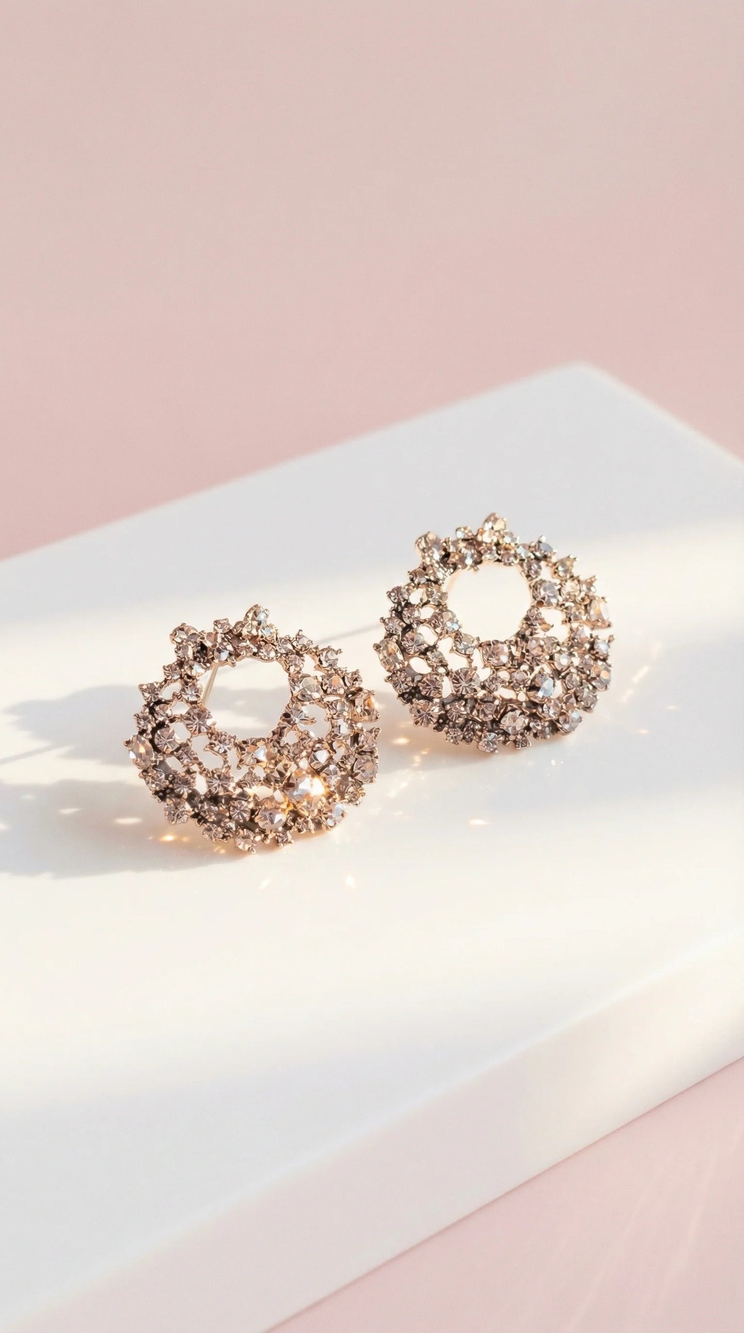 Halo Crystal Non Pierced Clip On Earrings