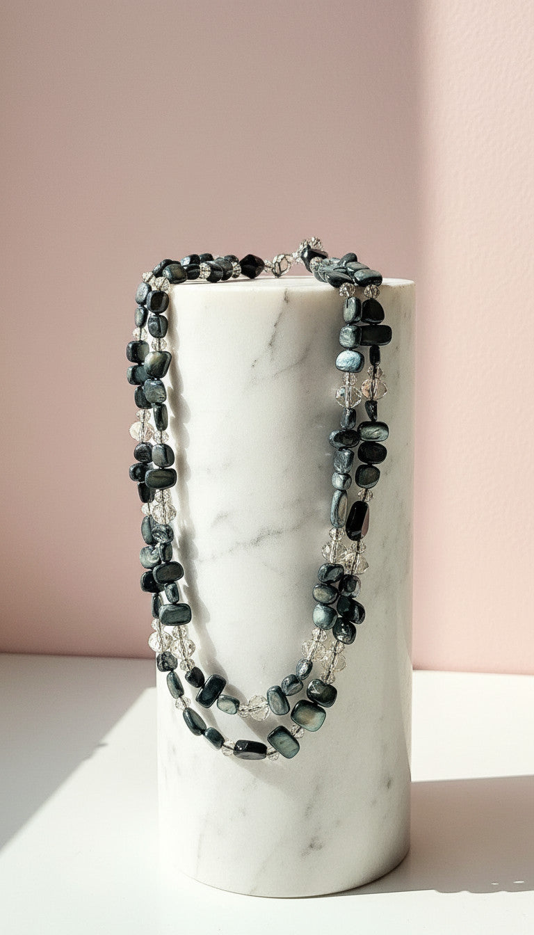 Resin Boho Layered Long Beaded Necklace