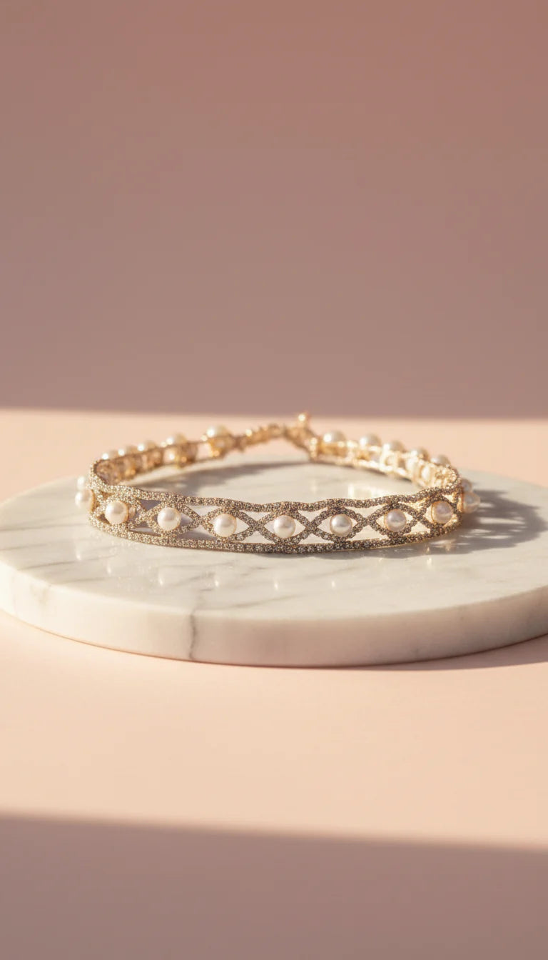 Pearl & Crystal Tennis Bracelet