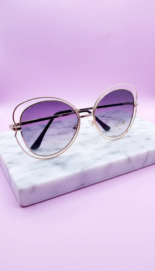 Round Frame Rimless Pastel Sunglasses Box of 20