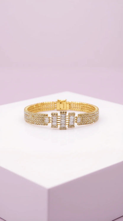Baguette Cut Square Crystal Bracelet
