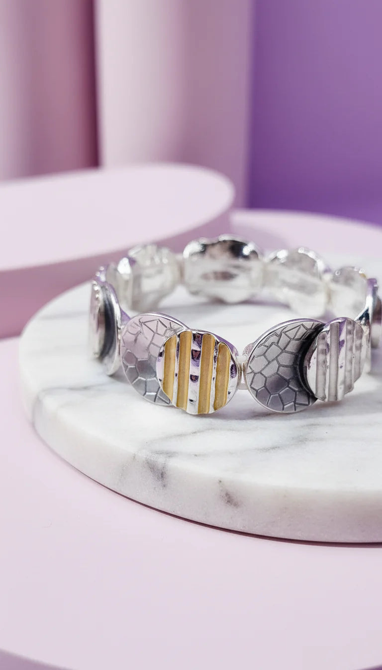 Abstract Circle Link Stretchy Bracelet