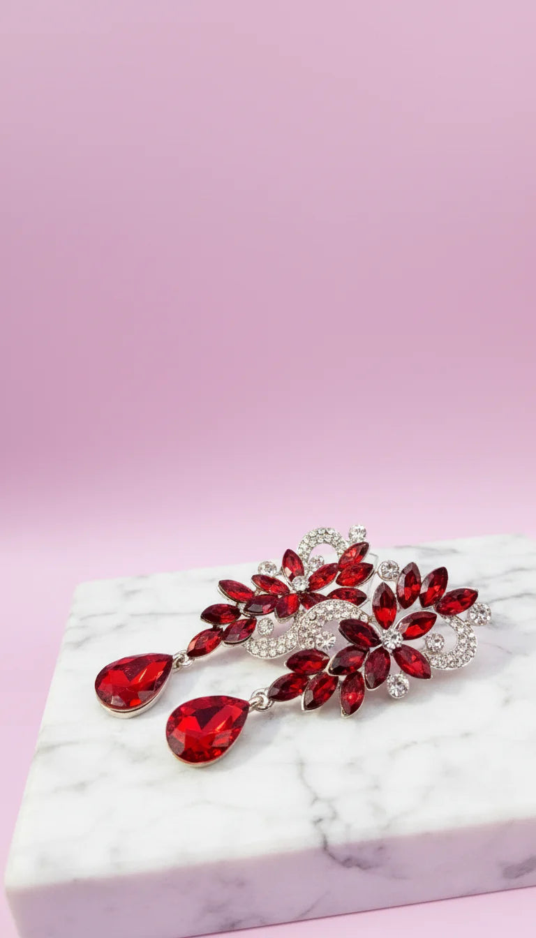 Curved Crystal Drop & Dangle Earrings