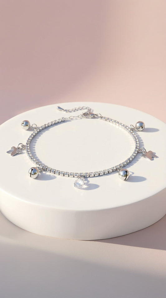 Butterfly Chain Link Bell Anklet