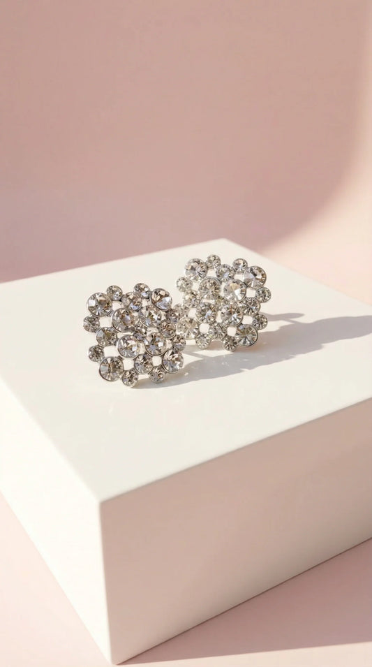 Round Cut Crystal Non Pierced Clip On Earrings