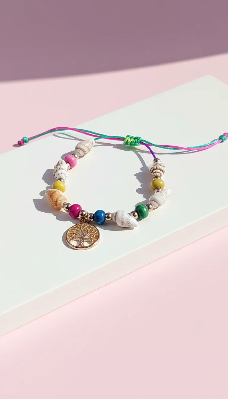 Tree Of Life Beaded Pull Tie Anklet
