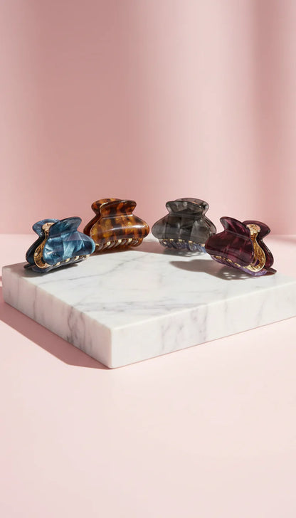 Marbled Mini Hair Clamps Pack of 12