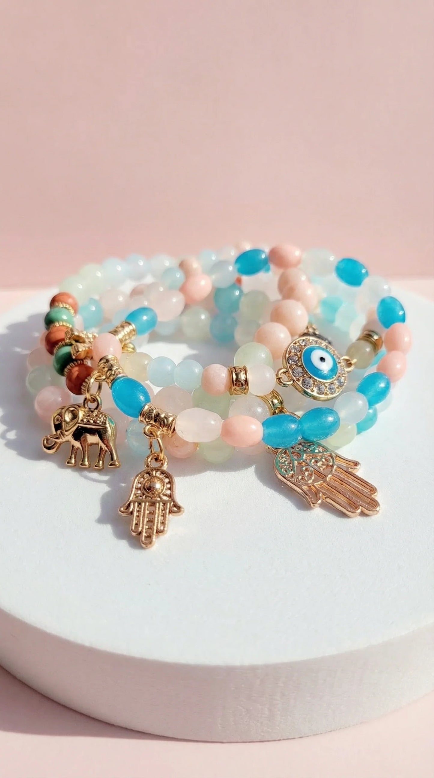 Parisian Charm Ceramic Beaded Bracelet Set