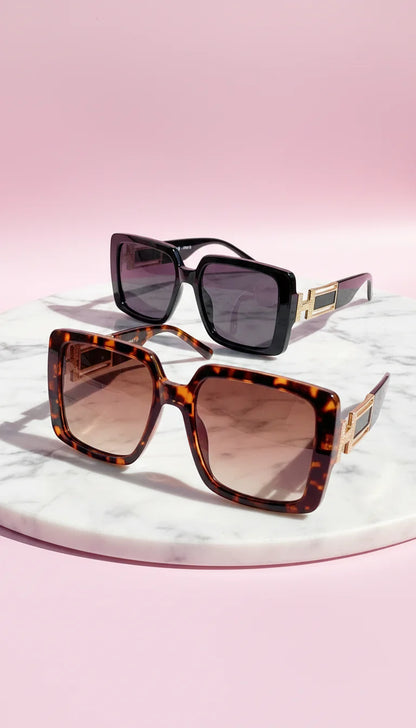 Gold Frame H Square Sunglasses Box of 20