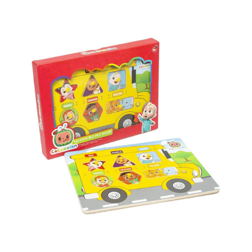 Wholesale Cocomelon Wooden Bus Peg Board - (Case of 12)