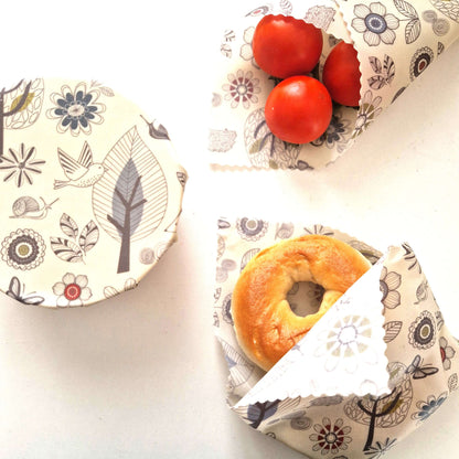 *Set of 3 Handmade Beeswax Wraps | Scandi