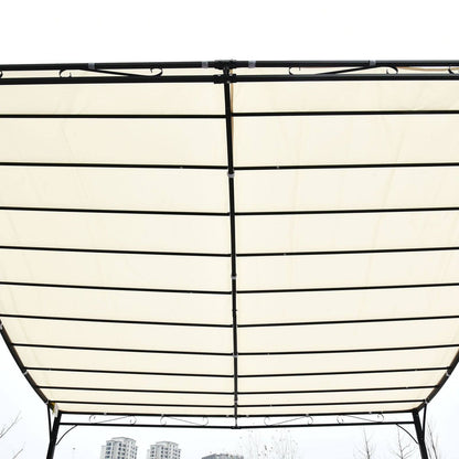 Outsunny 3X3 M Wall Mounted Garden Porch-Black/Cream White