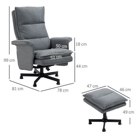 Swivel Recliner Chair and Footstool