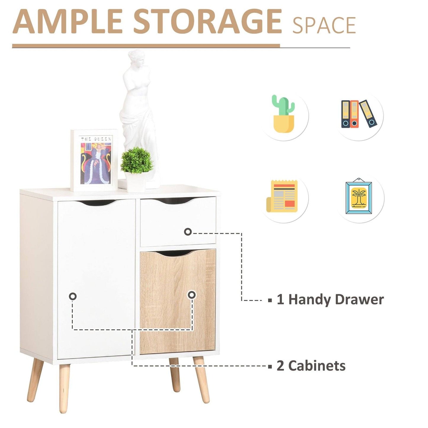 Sideboard Floor Cabinet Storage Cupboard with Drawer for Bedroom