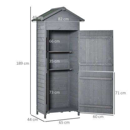 Rustica 189cm Barn Door Apex Garden Store Lockable With Shelves Fir Wood Grey by Steadfast