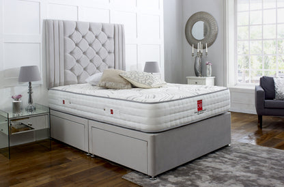 Regal Divan Bed Set with Tall Button Headboard