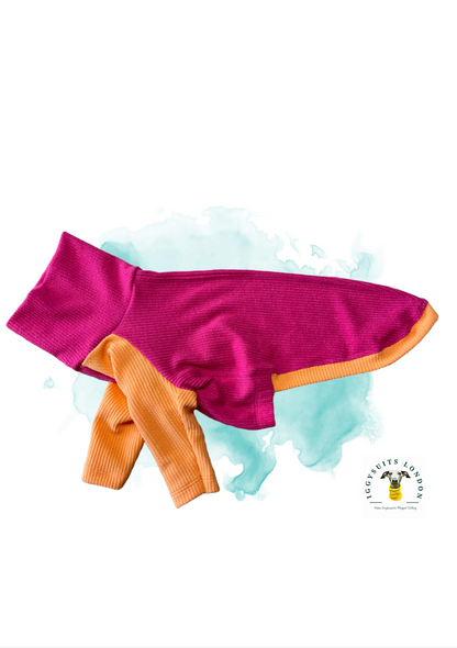Ribbed Jersey T-Shirt - Fuchsia