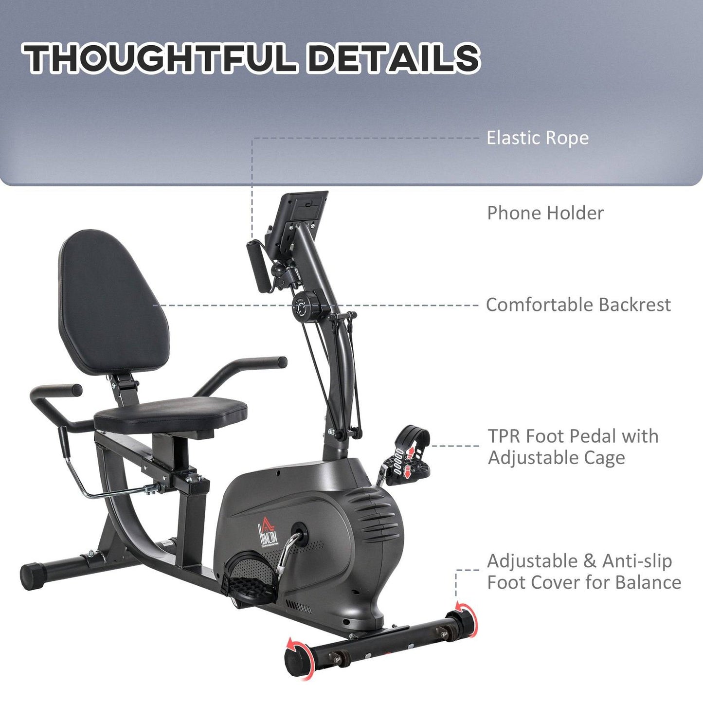 Exercise Training Workout Stationary Cycling Bike w/ LCD Monitor & Pad Holder