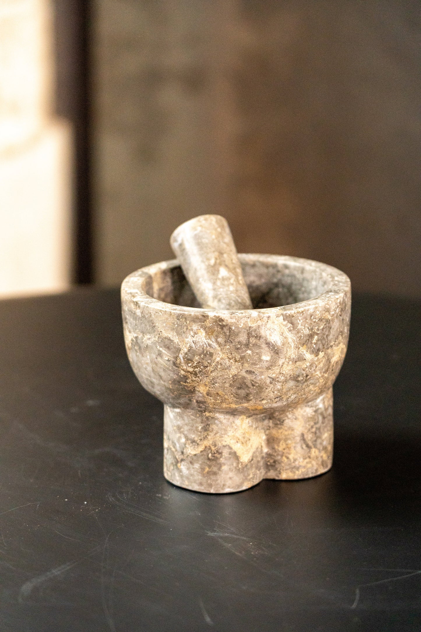 Grey Marble Pestle and Mortar
