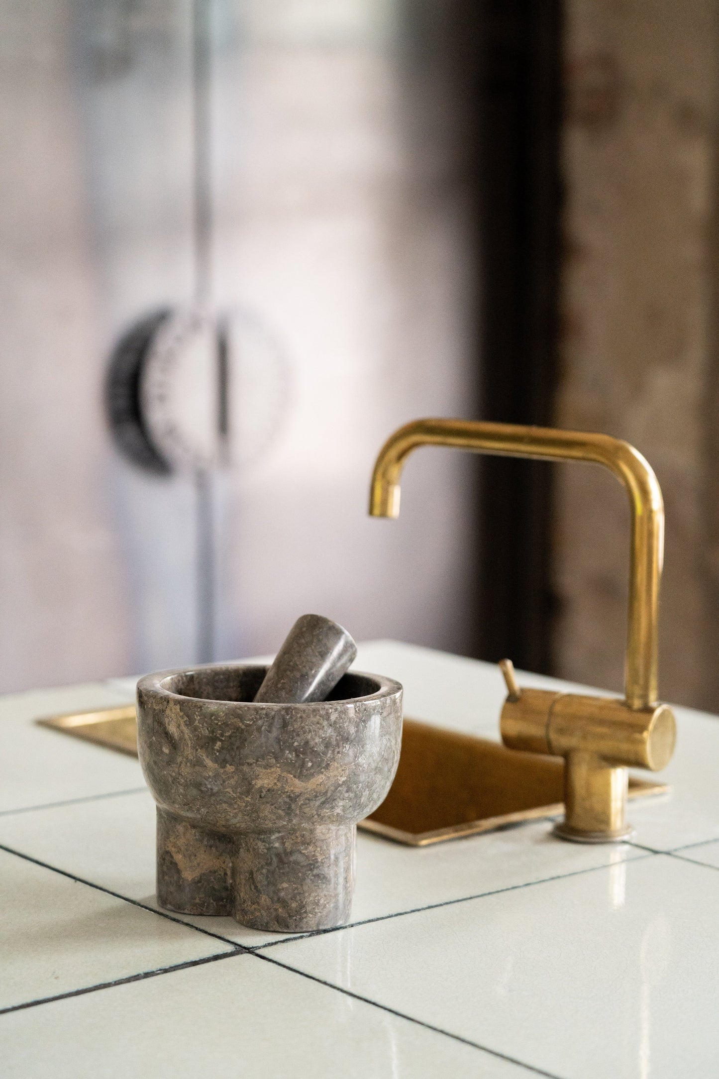 Grey Marble Pestle and Mortar