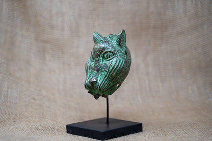Benin Leopard sculpture - Bronze 26.2